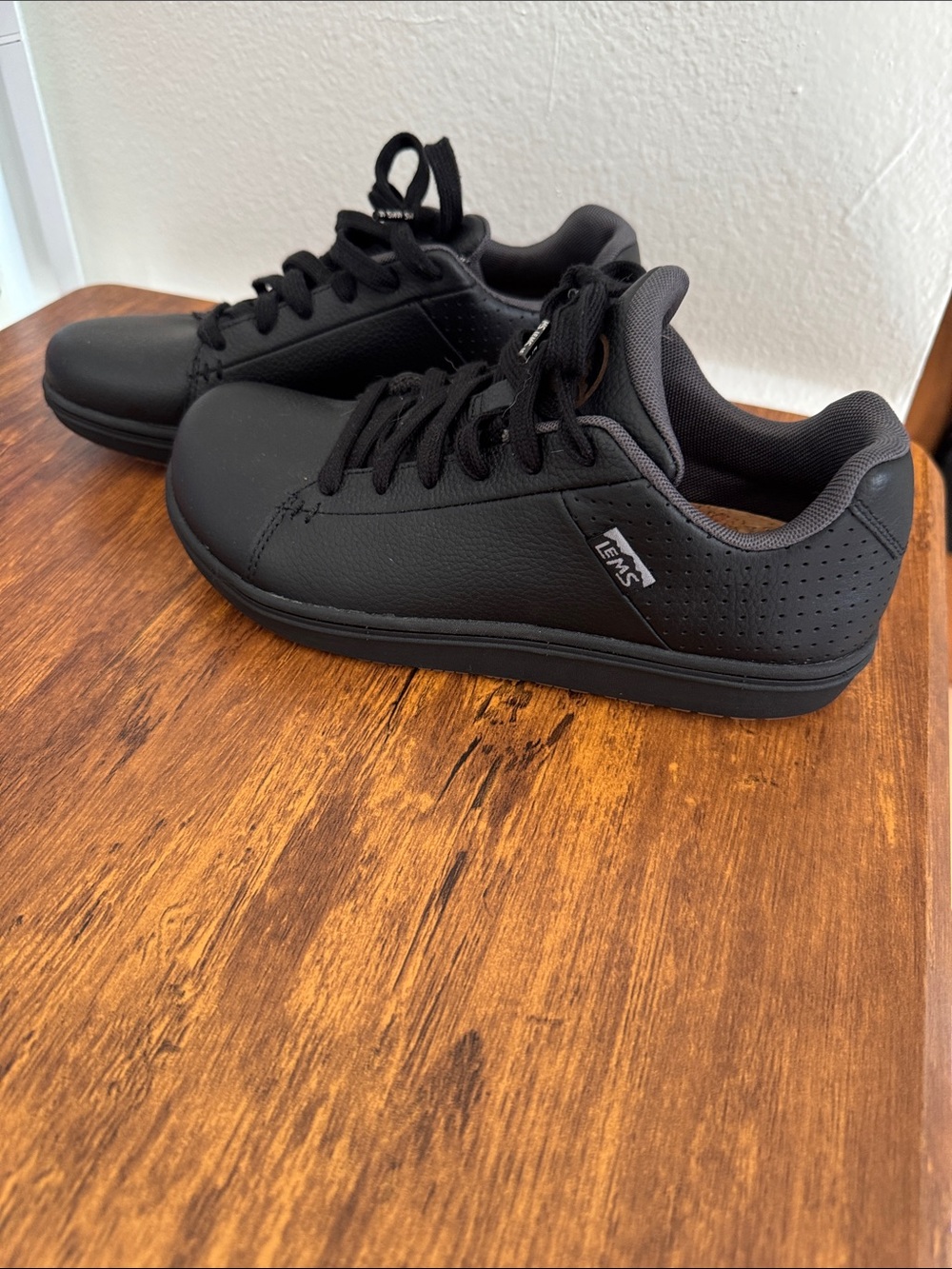 Lems Matte Black Lace-Up Sneakers- barefoot style